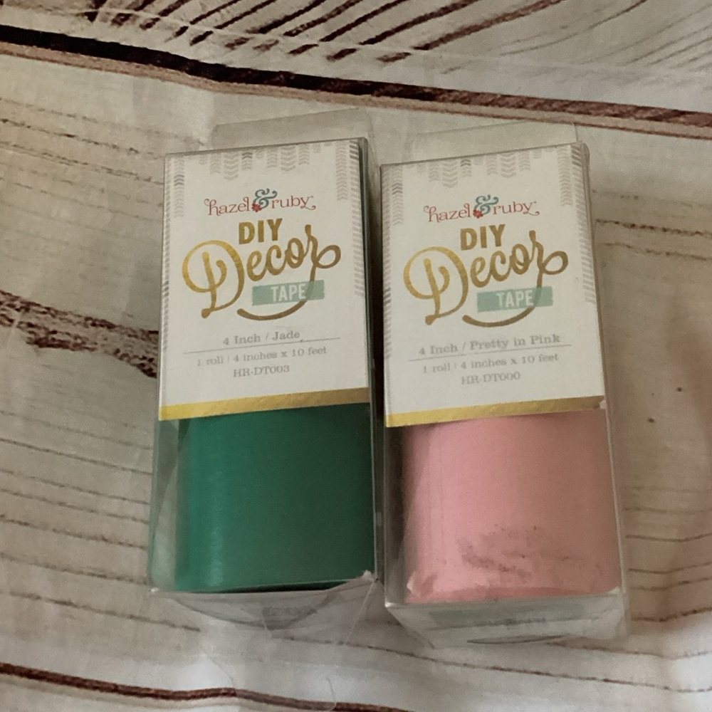 Hazel & Ruby home decor tape-2 rolls green and pink-NEW